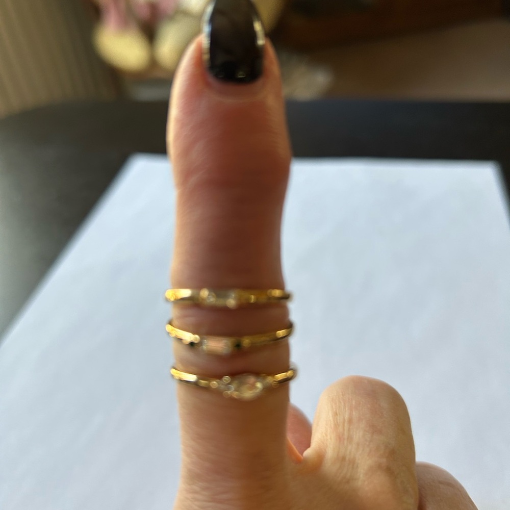 Elegant Gold Stacking Rings - Picture 7 of 9